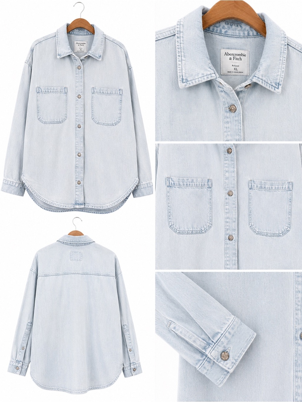 Abercrombie & Fitch Light Blue Denim Shirt Jacket